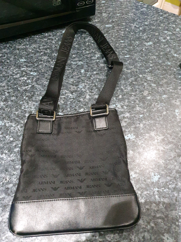 grey armani pouch
